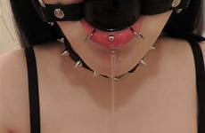 bdsm gagged spiked drooling fetishism fucktoy