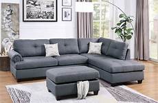 sofa couch set blue sectional grey chaise ottoman room cushion living reversible