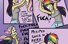 fluttershy rainbow dash mlp pee pony little futashy comics comic look deviantart pet her flank direction wish never case funny