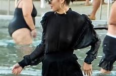 jenner kendall nipples bra wet mykonos dress beach hadid bella mega forgot her party flashes bathers agency source style