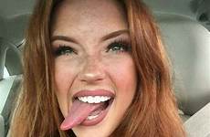 tongue selfies hot car tumblr girls redhead girl redheads freckles stick riley rasmussen