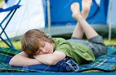 sleeping boy tent young bag background dreamstime napping stock
