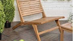 Seagrove Mid-Century Modern Wood Armless Outdoor Patio Chair, Natural by JONATHAN Y - Bed Bath & Beyond - 40138891