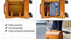 Genuine Leather Luxury Suitcase with Wheels: 18 inch/35 Liters | Plush Reserve