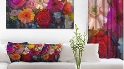 Designart "Bouquet of Rose Daisy and Gerbera" Large Floral Canvas Artwork Print - Bed Bath & Beyond - 13164963