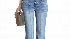Chase Secret Women Flare Bell Bottom Jeans High Waist Stretchy Button Fly Bootcut Jeans Size 6