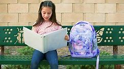 mibasies Kids Backpack for Girls，Elementary School Backpack for Girls 17Inch(Marble Bule)