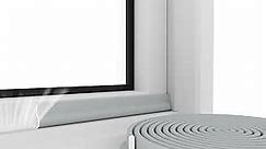 Window Draft Stopper Seal Strip, PU Self-Adhesive Foam Window Door Weather Stripping Strip, Window Insulation Kit Soundproofing Outside Noise Winter Gap Blocker (33FT,Gray)