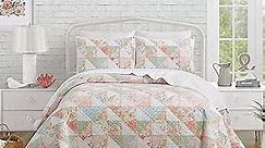MODERN HEIRLOOM Coventry Patchwork Quilt Set - Lightweight Breathable All Season Bedding, Full/Queen