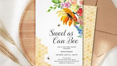 Bee Baby Shower Invite, Fully EDITABLE Invitation, Baby Shower Template, Printable Baby Shower Invitation, Sweet as Can Bee Baby Shower - Etsy