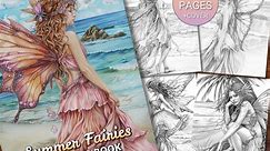 30 Summer Fairies Coloring Page Book Adults Kids Instant Download Grayscale Coloring Page Printable PDF - Etsy Canada