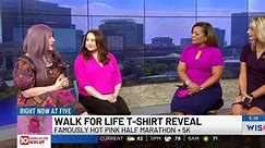 T-shirt reveal for Walk For Life Famously Hot Pink Half Marathon   5K