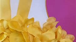 Yellow silk gazar handmade petals & flowers #LuisBraccal cocktail dress 🌼🌿🌼 | Luis Braccal
