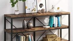 3 Tiers Rustic Console Sofa Table with Storgae, Industrial Narrow Long Sofa Table - Bed Bath & Beyond - 31864560