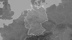 Germany map - cartoon. Border. Grayscale.