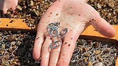 Wedding ring crafted from beach trash
