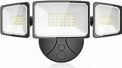 Onforu 50W Flood Lights Outdoor, 5000LM LED Security Light, IP65 Waterproof Switch Controlled,Exterior Flood Light Fixture with 3 Adjustable Head, 6500K White LED Floodlights for Eave Garden Garage