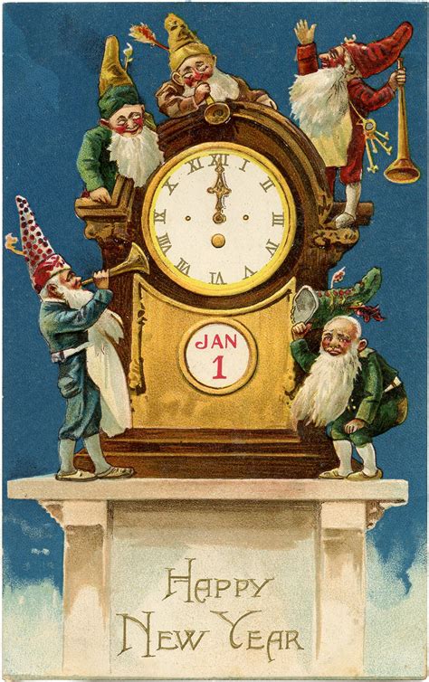 Our collection of passion hd photo and video galleries. Vintage New Year Gnomes! - The Graphics Fairy