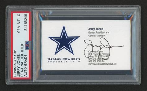 Same day business card printing. Jerry Jones Signed Dallas Cowboys Business Card (PSA ...