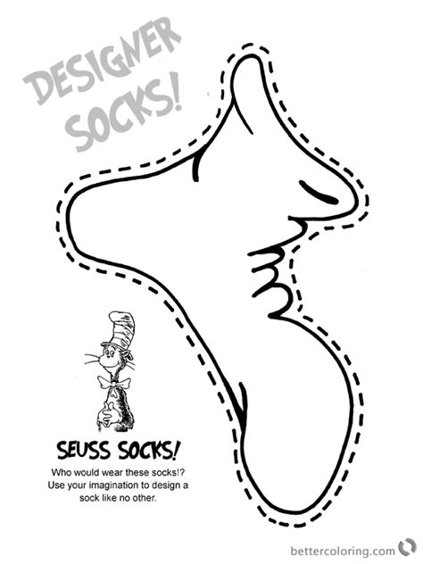 Fox outline illustrations & vectors. Fox in Socks by Dr Seuss Coloring Pages Designer Socks ...