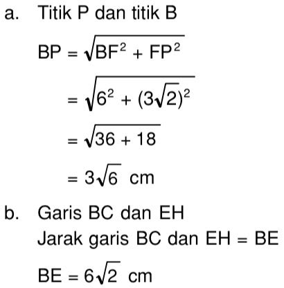 Titik b terletak pada bidang abfe. Kubus ABCD.EFGH mempunyai panjang rusuk 6 cm. P titik ...