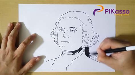 Next, draw george washington's hair. How to Draw George Washington step by step - YouTube