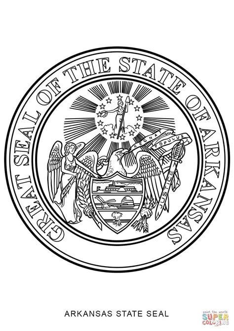 The senate will never waiver on its commitment to. Arkansas State Seal coloring page | Free Printable ...