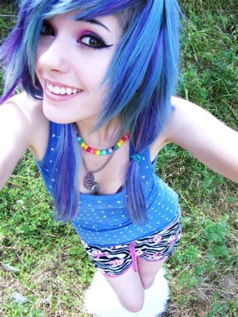 Talk of subtle styling, and this is one of the best and most striking examples of the same. Beautiful Blue Hair and tiger print booty shorts - Scene ...