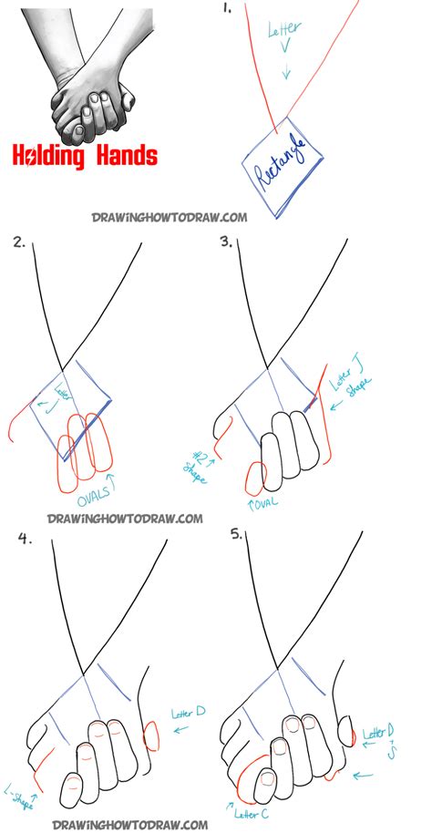 How do you draw hands step by step? How to Draw Holding Hands with Easy Step by Step Drawing ...
