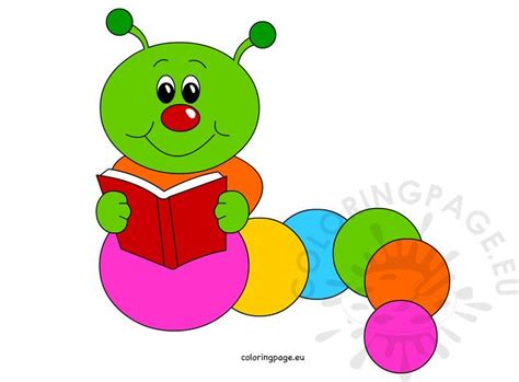 Caterpillar and butterfly coloring pages. Caterpillar cartoon reading book - Coloring Page