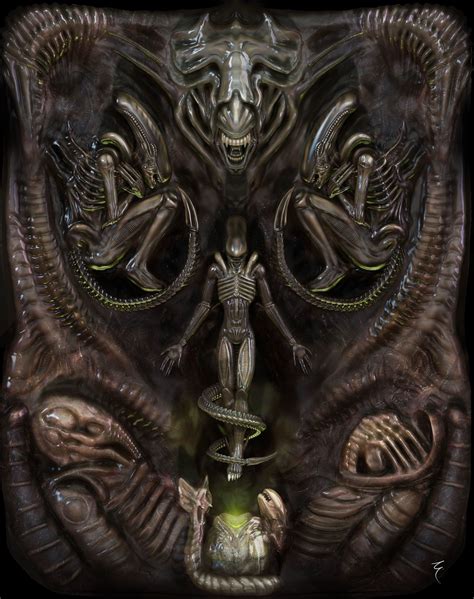 Hr giger created a surreal world populated by human and machine hybrids and inspired the art direction of ridley scott's alien film franchise. Study for 3D art inspired in the terrifying universe of ...