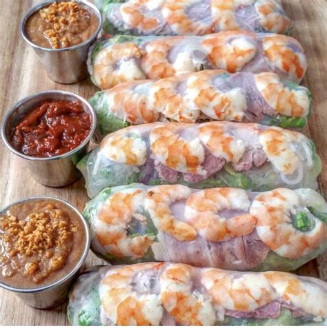 Add spring rolls and deep fry, turning once, or until wrapper is golden brown and crisp, about 5. Vietnamese Shrimp and Pork SummerRolls | 30AEATS | Vietnamese spring rolls recipe, Pork spring ...