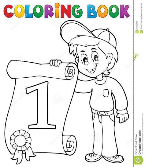 Do this 50 times for this achievement. Coloring Book Boy Holds Certificate Stock Vector ...