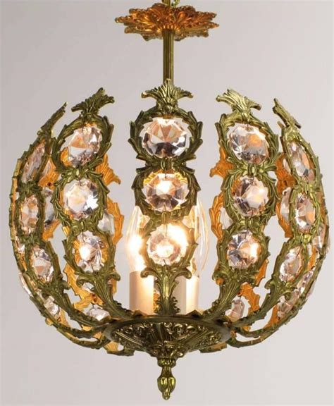 By titan lighting $ 393 13. Regency Brass and Crystal Open Globe Pendant Light For Sale at 1stdibs