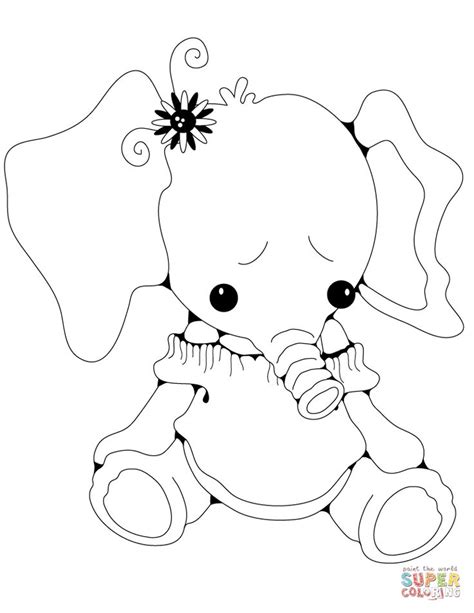 Coloring page of replicon and clover. Stuffed Elephant Girl | Super Coloring | Elephant coloring ...