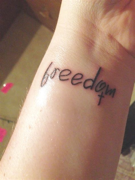 This is an awesome dragon tattoo design that would also look great on the back and would work for a man or a woman. Freedom tattoo with cross | Freedom tattoos, Tattoos, Tattoo quotes