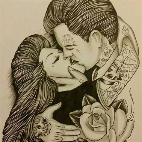 Ik maak graag tekeningen die met mijn familie te maken hebben, met dingen die ik leuk vind en met acteurs en/of zangers te. True gangster love! | Chicano art, Lowrider art, Chicano love