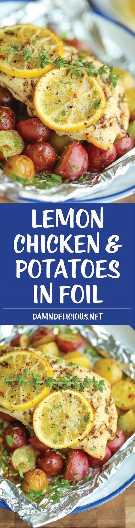 This chicken recipe is made even easier thanks to a few 'cheats'. Lemon Chicken and Potatoes in Foil | Recipe | Food recipes ...
