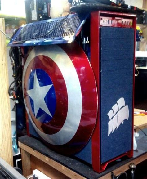 Some of my custom paint schemes. Captain America Corsair full tower case ~ WMP https://m ...