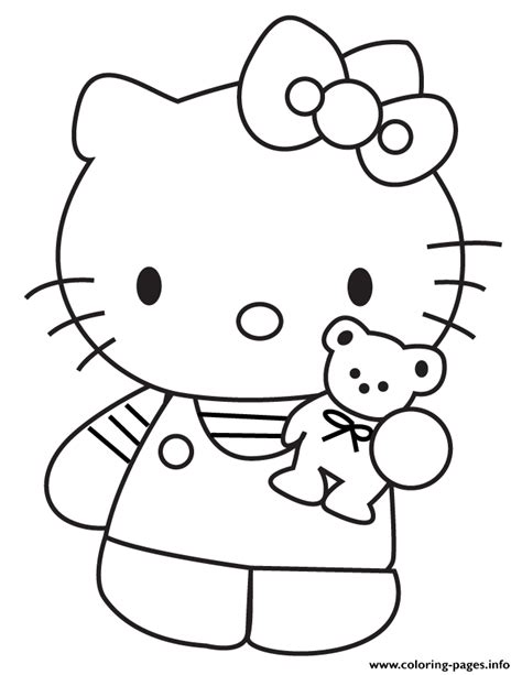 This awesome book comes with so many different pages to color! Hello Kitty With His Teddy Bear Coloring Pages Printable