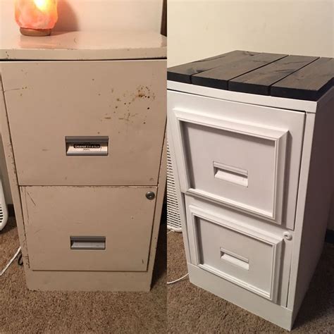 You can paint the cabinet with oil based paint and a paint brush. Filing cabinet makeover. Waverly chalk paint from Walmart ...