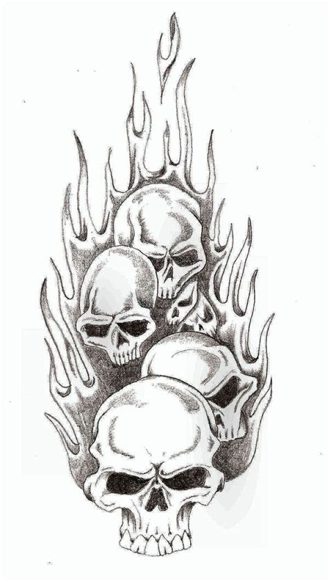 Simple flaming skull tattoo designs. Skull Flames by TheLob on DeviantArt | Skulls drawing ...