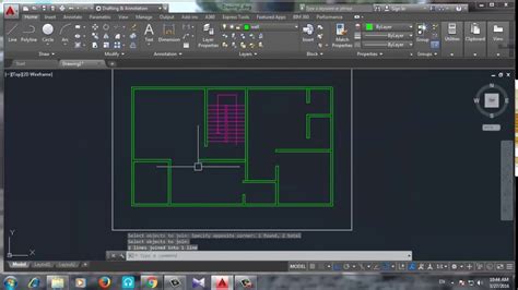 Simple floor plan workflow pt.1. AutoCAD Bangla tutorial 1st floor plan (রাজুক প্লান পার্ট ...