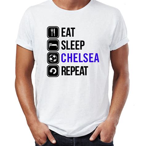 Chelsea fc 2019/20 stadium home. 2017 new summer fashion o neck Eat Sleep Chelsea T shirt ...