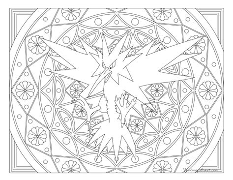 Zapdos coloring page is one of the coloring pages listed in the pokemon coloring pages category. #145 Zapdos Pokemon Coloring Page · Windingpathsart.com