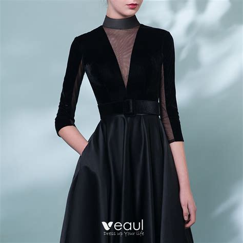Looking for special occasion dresses? Elegant Black Evening Dresses 2018 A-Line / Princess Sash ...