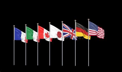 Wählen sie aus illustrationen zum thema flagge kanada von istock. Seide, Die Flaggen G7 Von L?ndern Der Gruppe Von Sieben ...