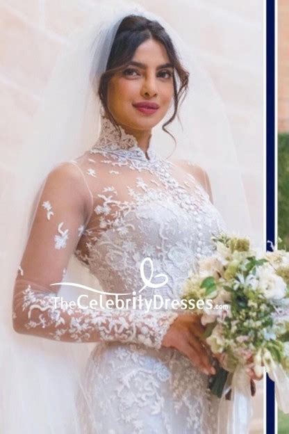 Priyanka chopra married nick jonas in a custom ralph lauren wedding dress that took 1,826 hours to make, featured over 2 they're so much a part of our love story for obvious reasons, chopra told the outlet of ralph lauren — and fittingly, her dress included a few special personal touches that. Priyanka Chopra White Luxury Applique Wedding Dress ...