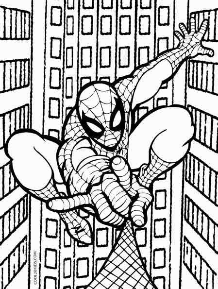 A large collection of coloring pages of the super hero spiderman. Printable Spiderman Coloring Pages For Kids | Cool2bKids