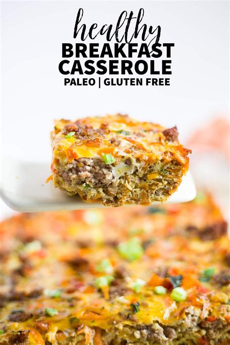 Made with hearty italian sausage, potatoes (i use hash brown potatoes for a shortcut), melty cheese, and a heap of fresh veggies, it's hearty, colorful, and sure to keep the peace at breakfast time. Healthy breakfast casserole | Recipe | Breakfast recipes ...
